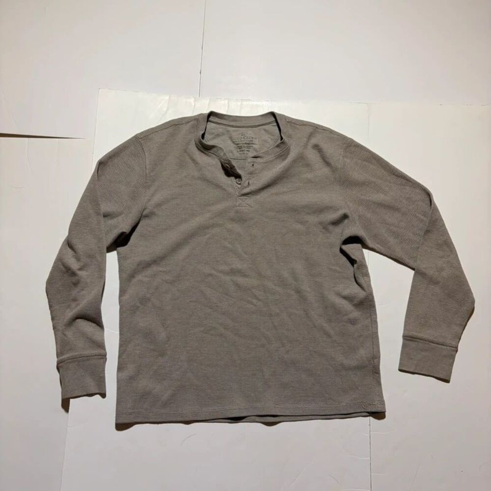Gray Faded Glory Henley Shirt Men size L